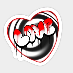 Love Heart spray can Art Sticker